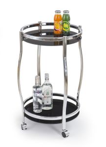 Serveerimislaud Bar-8, 42xK71 cm, must + kroomitud metall