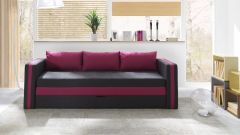 Diivanvoodi Sofa Euforia Duo, must Haiti 15/roosa Haiti 11  