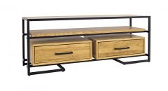 TV-Alus RV370, 135x42xK50 cm, tamm + metall, naturaalne + must