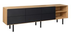 TV alus Tokyo 4.0.6, 15050MR, tamm, naturaalne õli +must MDF