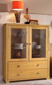 Vitriinkapp Gotland V-065, 101x40xK130 cm, meepeits, õlitatud
