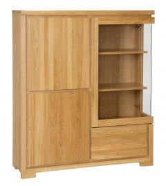 Vitriinkapp KW353, 120x40xK140 cm, tamm, naturaalne, parem