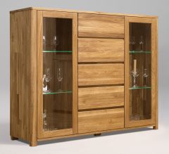 Vitriinkapp Lausenne, 9917, 160,4x44xK125,8 cm, tamm, naturaalne õli