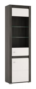 Vitriinkapp Sevilla 2D TYP01, 60x37xK205,5 cm, Norra mänd +valge kõrgläige