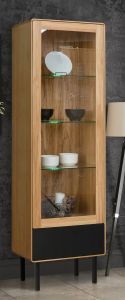 Vitriinkapp Tokyo, 15015M, tamm, naturaalne õli +must MDF
