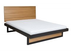 Voodi LK370, tamm + metall, naturaalne + must
