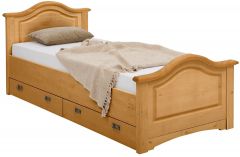 Voodi pesusahtlitega Konrad G-125, 90x200 cm, meepeits, õlitatud